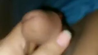 Sucking with delicious condom and cum inside him