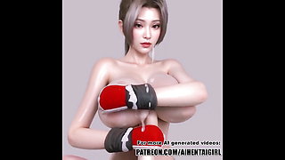 Fatal Fury Mai Shiranui cosplay Titjob Uncensored Hentai AI generated