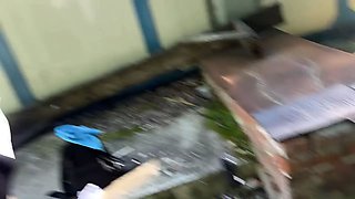 I caught my neighbor's daughter, a graduate, drinking and punished her with a bottle in her ass