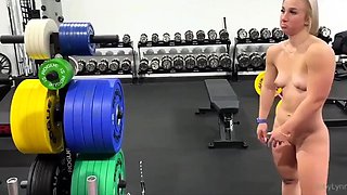 Bryce Adams, Abby Lynn - Gym Nude Training