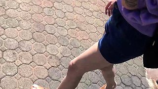 Hitch hiking teen outdoor public fuck in this hd video
