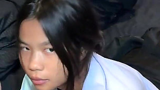 18yo Thai Student in Uniform Fucked by Tourist and Cum on Her Face
