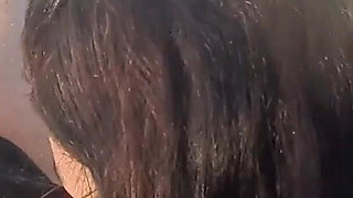 MILF Sucks Cock and Swallows Cum on the Beach POV