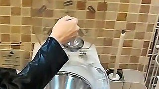 Miss Alessa Milano Feeding From Toilet Part 1