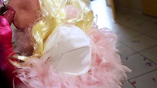 Blonde housewife Lily Luvs HD blowjob and doggystyle