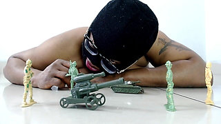 Giantess Trapped Army Battalion in Iron Cage