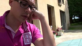Busty French housewife Lucie Luke anal fucked in the garden