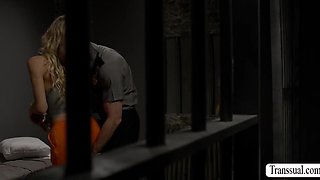 Fresh TRANSSEXUAL inmate anal invasion banged by crazy warden