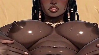 Voluptuous Ebony African Goddesses Covered in Savanna Mud Spraying Milk From Huge Breasts Erotic Sunset Scenes