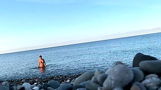 Monika Fox Swims Naked In Sea