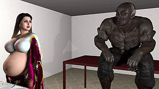 Pregnant Indian Housewife Savita Bahu Breastfed by Big Black Sasur - Hot Lactating Tit Fuck & Milk Sucking Hentai Part 1