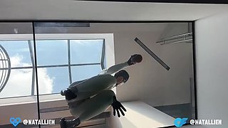 Natallien's Latex Suit Creamy Dildo Fuck - BDSM Creampie & Orgasm