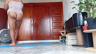 My mother-in-law told me that she cleaned the room in a thong