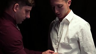 2 hung suited guys bareback twink sub