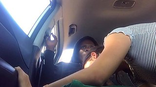 Hot interracial blowjob outdoors
