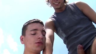 Mario McCabe Barebacks Blond Boys Hot Pool Fuck with His Buddy
