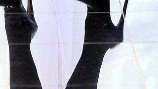 Beautiful Brunette Big Boobs Rides Fake Cock