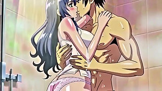 Stepbrother watch stepsister while she is taking shower 3D Anime