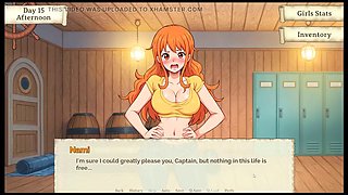 Lusty Buccaneers Parody Hentai Game Ep.3 FIRST paid BLOWJOB for Nami !