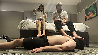Using Our Cuck as a Foot Rest
