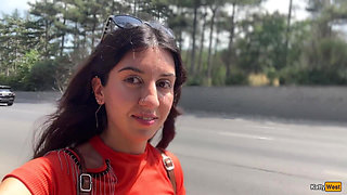 Public Blowjob in the Bushes with Stranger and Crazy Cumwalk Covered in Cum