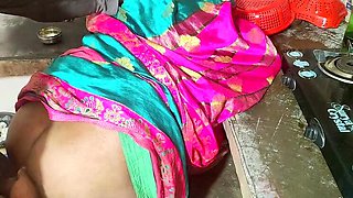 Desi Indian Stepmom Annuakhil Sucks Big Cock Rough Doggy Style Fucking in Kitchen
