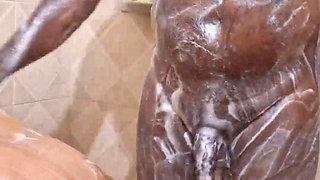 Aunty Bathing in Saree with Husband