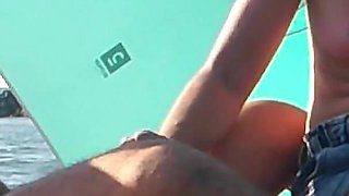 Flashing My Cock in Front of Everyone in Public Beach and My Stepdaughter Helps Me Cumshot - Real Sex Risky