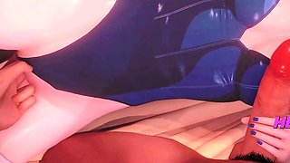 Hentai - Blue-Eyed Tease Handjob and Wet Suck