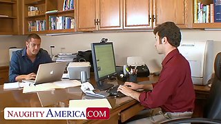 Courtney Cummz Takes On 2 Immense Pricks In The Office