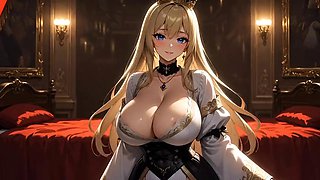 Busty Princess Self-Bondage  Paddle Punishment - Solo Royal Humiliation Hentai