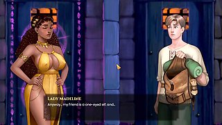 Cartoon sex simulator featuring a legendary big-busted elf and her youthful butt