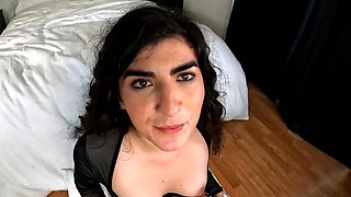 Cute amateur brunette gives pov blowjob and fuck