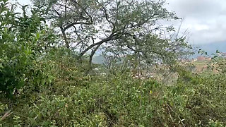 Intense passion on the top of the mountain: Real pleasure in the open air