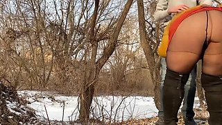 Hot Ukrainian Step Mom Pisses Outside With Me In Pantyhose - Public Doggystyle