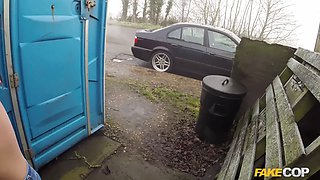 Policeman has Anal Sex outdoors with a hot red haired - fake cop