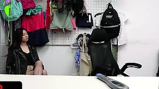 Busty towheaded gives a deep blow-job to her boss