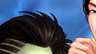 Hot Threesome Sex with a Muscular Big Boobs Orc Woman and a Hot Asian MILF - Cartoon Animated Porn Game - What a Legend!