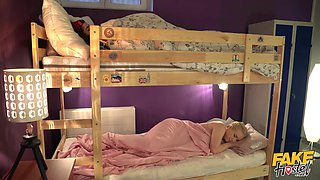 No One Would Ever Know - Brunette and blonde have threesome in student dorm room