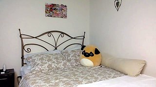 topless teen black lace stockings camgirl live bedroom