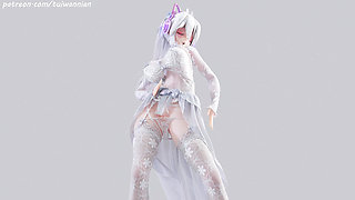 [mmd] Weak T-ara Bridal Erotic White Silk Wedding Dress