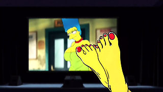 Tarantino Parody. Once Upon Time a... Housewife Mrs Sinpsom Teases with Dirty Feet. Cartoon Foot Fetish