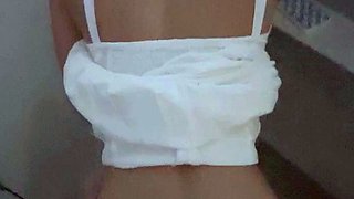 Big ass brunette babe sucks and tugs dick pov style