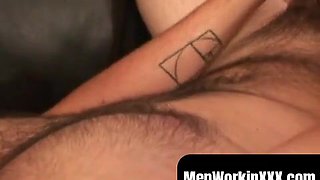 MenWorkinXXX.com - Shaved mature stud solo strokes and uses fake penis on his caboose intensively