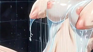 180, Anime Style Cute Blonde Shower, Ai Animation