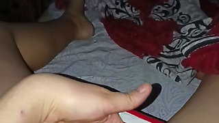 My nerdy stepbrother is playing video games and I'm masturbating my pussy