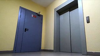 Blonde Russian Girl Twirls a Hoop Naked in Public by an