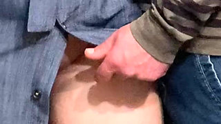 Dirty Hobby! Old Man Fingering Perfect Pussy in Public