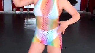Cute curly brunette solo webcam masturbation