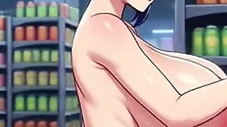 Funny Jokes and Boobs in Supermarket, Ai Animation